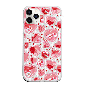 Чехол для iPhone 11 Pro Max матовый с принтом Розовые валентинки в Тюмени, Силикон |  | арт | влюблённые | день влюблённых | день святого валентина | красный | рисунок | розовый | сердечко | сердца | сердце | середчки