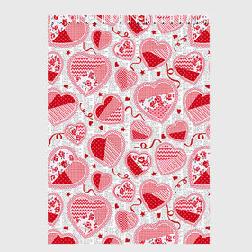 Скетчбук с принтом Розовые валентинки в Тюмени, 100% бумага
 | 48 листов, плотность листов — 100 г/м2, плотность картонной обложки — 250 г/м2. Листы скреплены сверху удобной пружинной спиралью | арт | влюблённые | день влюблённых | день святого валентина | красный | рисунок | розовый | сердечко | сердца | сердце | середчки