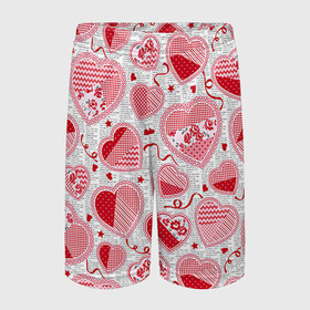 Детские спортивные шорты 3D с принтом Розовые валентинки в Тюмени,  100% полиэстер
 | пояс оформлен широкой мягкой резинкой, ткань тянется
 | арт | влюблённые | день влюблённых | день святого валентина | красный | рисунок | розовый | сердечко | сердца | сердце | середчки