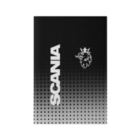 Обложка для паспорта матовая кожа с принтом Scania в Тюмени, натуральная матовая кожа | размер 19,3 х 13,7 см; прозрачные пластиковые крепления | king of road | king of the road | saab | saab logo | scania | scania king | scania logo | грузовик | дальнобойщик | сааб | сканиа | скания | скания значок | скания лого | скания логотип | скания символ | шофер