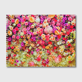 Альбом для рисования с принтом Цветы в Тюмени, 100% бумага
 | матовая бумага, плотность 200 мг. | весна | красивые цветы | красота | милые цветы | орхидея | пион | роза | розы | ромашка | сад | сирень | фиалка | цветок | цветочки | цветы