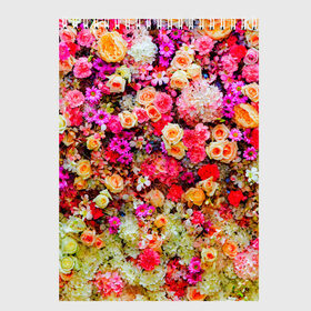 Скетчбук с принтом Цветы в Тюмени, 100% бумага
 | 48 листов, плотность листов — 100 г/м2, плотность картонной обложки — 250 г/м2. Листы скреплены сверху удобной пружинной спиралью | весна | красивые цветы | красота | милые цветы | орхидея | пион | роза | розы | ромашка | сад | сирень | фиалка | цветок | цветочки | цветы