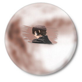 Значок с принтом Дазай Осаму в Тюмени,  металл | круглая форма, металлическая застежка в виде булавки | bungou stray dogs | dazai | osamu | бродячие псы | великий | дазай | осаму