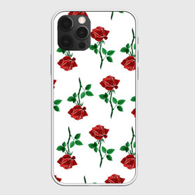 Чехол для iPhone 12 Pro Max с принтом Паттерн из роз в Тюмени, Силикон |  | красный | красота | паттерн | природа | роза | узор | цветок | цветы