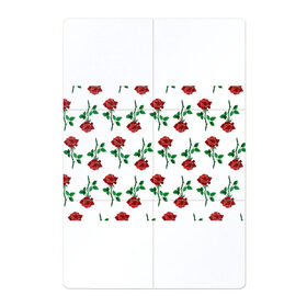 Магнитный плакат 2Х3 с принтом Паттерн из роз в Тюмени, Полимерный материал с магнитным слоем | 6 деталей размером 9*9 см | Тематика изображения на принте: красный | красота | паттерн | природа | роза | узор | цветок | цветы
