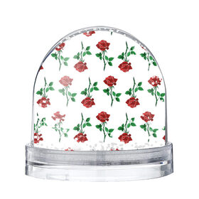 Снежный шар с принтом Паттерн из роз в Тюмени, Пластик | Изображение внутри шара печатается на глянцевой фотобумаге с двух сторон | красный | красота | паттерн | природа | роза | узор | цветок | цветы