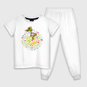 Детская пижама хлопок с принтом Te Amo в Тюмени, 100% хлопок |  брюки и футболка прямого кроя, без карманов, на брюках мягкая резинка на поясе и по низу штанин
 | lola bunny | looney tunes | vdzabma | лола банни | луни тюнз
