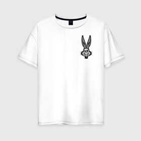 Женская футболка хлопок Oversize с принтом Багз Банни в Тюмени, 100% хлопок | свободный крой, круглый ворот, спущенный рукав, длина до линии бедер
 | bugs bunny | looney tunes | vdzabma | багз банни | луни тюнз