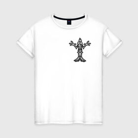 Женская футболка хлопок с принтом Даффи Хэллоуин в Тюмени, 100% хлопок | прямой крой, круглый вырез горловины, длина до линии бедер, слегка спущенное плечо | daffy duck | looney tunes | vdzabma | даффи дак | луни тюнз