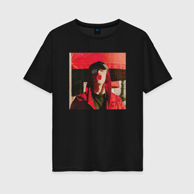 Женская футболка хлопок Oversize с принтом MAYOT GHETTO GARDEN в Тюмени, 100% хлопок | свободный крой, круглый ворот, спущенный рукав, длина до линии бедер
 | garden | ghetto | mayot | melon | music | гарден | гетто | майот | мелон | мьюзик