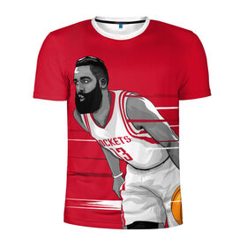 Мужская футболка 3D спортивная с принтом James Harden Houston Rockets в Тюмени, 100% полиэстер с улучшенными характеристиками | приталенный силуэт, круглая горловина, широкие плечи, сужается к линии бедра | Тематика изображения на принте: 