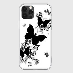 Чехол для iPhone 12 Pro Max с принтом Черные бабочки на белом в Тюмени, Силикон |  | angel | black and white | butterfly | fairy | fashion girl | wings | ангел | бабочка | девушке | животные | крылья | летающие | магия | махаон | мотылек | мотыльки | насекомые | нежные | подарок | природа | сказочные | татуировки