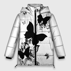 Женская зимняя куртка 3D с принтом Черные бабочки на белом в Тюмени, верх — 100% полиэстер; подкладка — 100% полиэстер; утеплитель — 100% полиэстер | длина ниже бедра, силуэт Оверсайз. Есть воротник-стойка, отстегивающийся капюшон и ветрозащитная планка. 

Боковые карманы с листочкой на кнопках и внутренний карман на молнии | angel | black and white | butterfly | fairy | fashion girl | wings | ангел | бабочка | девушке | животные | крылья | летающие | магия | махаон | мотылек | мотыльки | насекомые | нежные | подарок | природа | сказочные | татуировки