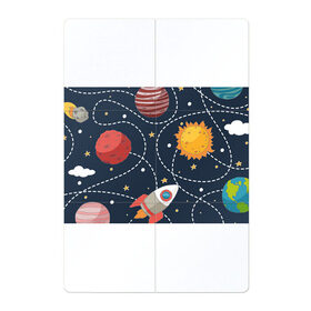 Магнитный плакат 2Х3 с принтом Космический перелёт в Тюмени, Полимерный материал с магнитным слоем | 6 деталей размером 9*9 см | арт | звезда | звёзды | земля | космос | марс | перелёт | планета | планеты | полёт | ракета | ракеты | рисунок | сатурн | солнце | юпитер