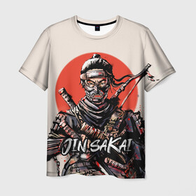 Мужская футболка 3D с принтом Ghost of Tsushima в Тюмени, 100% полиэфир | прямой крой, круглый вырез горловины, длина до линии бедер | Тематика изображения на принте: ghost | of | tsushima | призрак | цусимы | цушимы