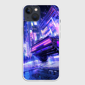 Чехол для iPhone 13 с принтом Cyberpunk city в Тюмени,  |  | art | city | cyber | cyberpunk | japan | lights | lines | neon | punk | арт | город | кибер | киберпанк | япония