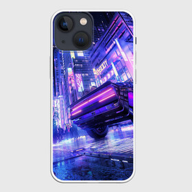 Чехол для iPhone 13 mini с принтом Cyberpunk city в Тюмени,  |  | art | city | cyber | cyberpunk | japan | lights | lines | neon | punk | арт | город | кибер | киберпанк | япония