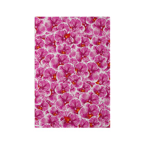 Обложка для паспорта матовая кожа с принтом Розовые орхидеи в Тюмени, натуральная матовая кожа | размер 19,3 х 13,7 см; прозрачные пластиковые крепления | fashion flowers | pink | tropical | азия | бабочки | бразилия | букет | бутоны | джунгли | лепестки | лето | любимая | марта | нежные | орхидея | подарок | природа | растения | тропики | тропические | узор | цветение