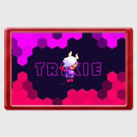 Магнит 45*70 с принтом BRAWL STARS TRIXIE COLETTE в Тюмени, Пластик | Размер: 78*52 мм; Размер печати: 70*45 | brawl | colete | colette | collete | logo | stars | trixi | trixie | бравл | бравла | браво | игра | игры | колетт | колетта | коллет | коллета | лого | логотип | символ | старс | старса | трикси