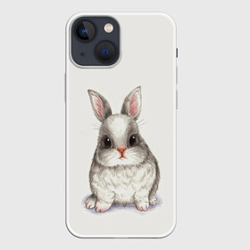 Чехол для iPhone 13 mini с принтом зайка в Тюмени,  |  | животные | зайка | заяц | звери | зевающий кот | кися | кот | котенок | котики | коты | кричащий кот | кролик | минимализм | питомцы | прикольные картинки