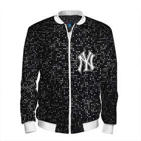 Мужской бомбер 3D с принтом New York Yankees в Тюмени, 100% полиэстер | застегивается на молнию, по бокам два кармана без застежек, по низу бомбера и на воротнике - эластичная резинка | baseball | fashion | game | glitch | new york | sport | бейсбол | игра | мода | нью йорк | спорт