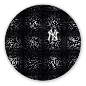Коврик для мышки круглый с принтом New York Yankees в Тюмени, резина и полиэстер | круглая форма, изображение наносится на всю лицевую часть | Тематика изображения на принте: baseball | fashion | game | glitch | new york | sport | бейсбол | игра | мода | нью йорк | спорт