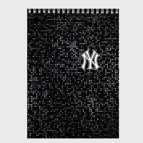 Скетчбук с принтом New York Yankees в Тюмени, 100% бумага
 | 48 листов, плотность листов — 100 г/м2, плотность картонной обложки — 250 г/м2. Листы скреплены сверху удобной пружинной спиралью | Тематика изображения на принте: baseball | fashion | game | glitch | new york | sport | бейсбол | игра | мода | нью йорк | спорт