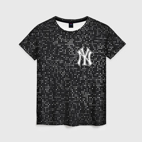 Женская футболка 3D с принтом New York Yankees в Тюмени, 100% полиэфир ( синтетическое хлопкоподобное полотно) | прямой крой, круглый вырез горловины, длина до линии бедер | baseball | fashion | game | glitch | new york | sport | бейсбол | игра | мода | нью йорк | спорт