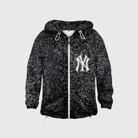 Детская ветровка 3D с принтом New York Yankees в Тюмени, 100% полиэстер | подол и капюшон оформлены резинкой с фиксаторами, по бокам два кармана без застежек, один потайной карман на груди | baseball | fashion | game | glitch | new york | sport | бейсбол | игра | мода | нью йорк | спорт