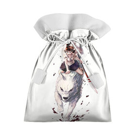Подарочный 3D мешок с принтом Принцесса Мононоке в Тюмени, 100% полиэстер | Размер: 29*39 см | Тематика изображения на принте: аниме | мой сосед тоторо | небесный замок лапута | хаяо миядзаки