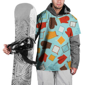 Накидка на куртку 3D с принтом Ухватки в Тюмени, 100% полиэстер |  | арт | жёлтый | красный | кухня | рисунок | синий | ухватка | ухватки | чёрный | шоколадный