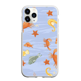 Чехол для iPhone 11 Pro Max матовый с принтом Морские обитатели в Тюмени, Силикон |  | арт | жёлтый | звезда | звёзды | коралл | кораллы | краб | крабы | красный | медуза | медузы | море | морская звезда | морские звёзды | морские коньки | морской конёк | песок | рисунок | рыба | рыбы