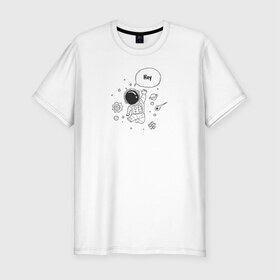 Мужская футболка хлопок Slim с принтом space в Тюмени, 92% хлопок, 8% лайкра | приталенный силуэт, круглый вырез ворота, длина до линии бедра, короткий рукав | space | звезды | комета | кометы | космонавт | космос | планеты | сатурн | черная дыра