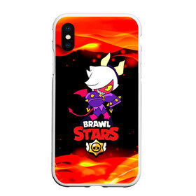 Чехол для iPhone XS Max матовый с принтом Brawl Stars Колетта Демон в Тюмени, Силикон | Область печати: задняя сторона чехла, без боковых панелей | bibi | crow | koletta | leon | nita | sandy | wings | бравл старс | герои | девочкам | демон | детям | дьявол | звезда | звездные | колетт | крылья | леон | логотипы игр | огненный | огонь | пламя | рога | сенди | трикси