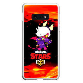 Чехол для Samsung S10E с принтом Brawl Stars Колетта Демон в Тюмени, Силикон | Область печати: задняя сторона чехла, без боковых панелей | bibi | crow | koletta | leon | nita | sandy | wings | бравл старс | герои | девочкам | демон | детям | дьявол | звезда | звездные | колетт | крылья | леон | логотипы игр | огненный | огонь | пламя | рога | сенди | трикси