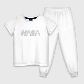 Детская пижама хлопок с принтом NASA (лого из меха) в Тюмени, 100% хлопок |  брюки и футболка прямого кроя, без карманов, на брюках мягкая резинка на поясе и по низу штанин
 | nasa | космическая | космос | логотип | надпись | наса