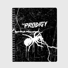 Тетрадь с принтом THE PRODIGY в Тюмени, 100% бумага | 48 листов, плотность листов — 60 г/м2, плотность картонной обложки — 250 г/м2. Листы скреплены сбоку удобной пружинной спиралью. Уголки страниц и обложки скругленные. Цвет линий — светло-серый
 | prodigy | the prodigy | дарование | музыка | чудо