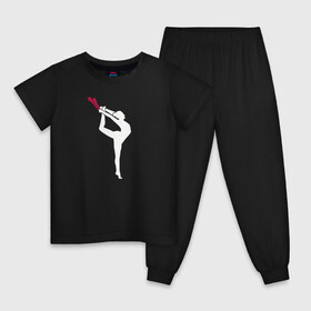 Детская пижама хлопок с принтом Gymnastics в Тюмени, 100% хлопок |  брюки и футболка прямого кроя, без карманов, на брюках мягкая резинка на поясе и по низу штанин
 | gymnastics | rhythmic gymnastics | гимнастика | спорт | художественная гимнастика