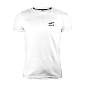 Мужская футболка хлопок Slim с принтом LaCosinus в Тюмени, 92% хлопок, 8% лайкра | приталенный силуэт, круглый вырез ворота, длина до линии бедра, короткий рукав | cos | crocodile | аллигатор | косинус | крокодил | крокодильчик | математика | угол