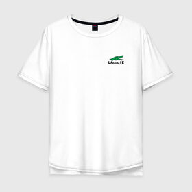 Мужская футболка хлопок Oversize с принтом LaCosinus в Тюмени, 100% хлопок | свободный крой, круглый ворот, “спинка” длиннее передней части | cos | crocodile | аллигатор | косинус | крокодил | крокодильчик | математика | угол