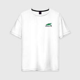 Женская футболка хлопок Oversize с принтом LaCosinus в Тюмени, 100% хлопок | свободный крой, круглый ворот, спущенный рукав, длина до линии бедер
 | cos | crocodile | аллигатор | косинус | крокодил | крокодильчик | математика | угол