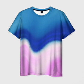 Мужская футболка 3D с принтом Воздушный Крем в Тюмени, 100% полиэфир | прямой крой, круглый вырез горловины, длина до линии бедер | Тематика изображения на принте: blue | cream | gradient | pink | абстрактный | абстракция | вода | волны | гламур | градиент | девочкам | зефирка | краска | краски | красочный | море | мороженое | небеса | нежные | пастельные | перламутровый