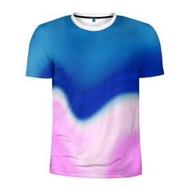 Мужская футболка 3D спортивная с принтом Воздушный Крем в Тюмени, 100% полиэстер с улучшенными характеристиками | приталенный силуэт, круглая горловина, широкие плечи, сужается к линии бедра | blue | cream | gradient | pink | абстрактный | абстракция | вода | волны | гламур | градиент | девочкам | зефирка | краска | краски | красочный | море | мороженое | небеса | нежные | пастельные | перламутровый