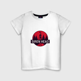 Детская футболка хлопок с принтом Siren Head в Тюмени, 100% хлопок | круглый вырез горловины, полуприлегающий силуэт, длина до линии бедер | siren head | игра | лес | монстр | персонаж | сирена | сиреноголовый | чудовище