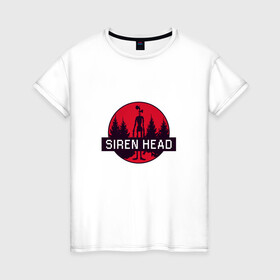 Женская футболка хлопок с принтом Siren Head в Тюмени, 100% хлопок | прямой крой, круглый вырез горловины, длина до линии бедер, слегка спущенное плечо | siren head | игра | лес | монстр | персонаж | сирена | сиреноголовый | чудовище