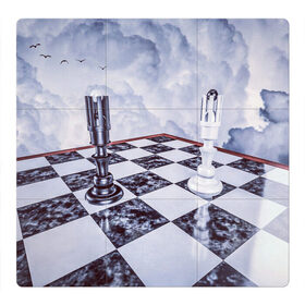 Магнитный плакат 3Х3 с принтом Шахматы в Тюмени, Полимерный материал с магнитным слоем | 9 деталей размером 9*9 см | доска | игра | игровая | игры | короли | король | настольная | настольные | небеса | небо | облака | облако | спорт | туча | тучи | шахматный | шахматы