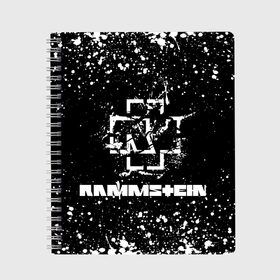 Тетрадь с принтом Rammstein в Тюмени, 100% бумага | 48 листов, плотность листов — 60 г/м2, плотность картонной обложки — 250 г/м2. Листы скреплены сбоку удобной пружинной спиралью. Уголки страниц и обложки скругленные. Цвет линий — светло-серый
 | music | rammstein | rock | индастриал метал | метал группа | музыка | музыкальная группа | немецкая метал группа | рамштайн | рок | хард рок