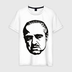 Мужская футболка хлопок с принтом godfather в Тюмени, 100% хлопок | прямой крой, круглый вырез горловины, длина до линии бедер, слегка спущенное плечо. | 