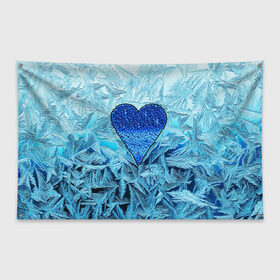 Флаг-баннер с принтом Ледяное сердце в Тюмени, 100% полиэстер | размер 67 х 109 см, плотность ткани — 95 г/м2; по краям флага есть четыре люверса для крепления | christmas | frozen | new year | snow | winter | влюбленные | дед мороз | зима | зимний | лед | любимая жена | любовь | мама | новый год | подарок | рождество | сердечки | снег | снежинки | снежная королева | узоры