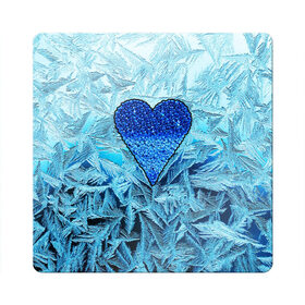 Магнит виниловый Квадрат с принтом Ледяное сердце в Тюмени, полимерный материал с магнитным слоем | размер 9*9 см, закругленные углы | christmas | frozen | new year | snow | winter | влюбленные | дед мороз | зима | зимний | лед | любимая жена | любовь | мама | новый год | подарок | рождество | сердечки | снег | снежинки | снежная королева | узоры